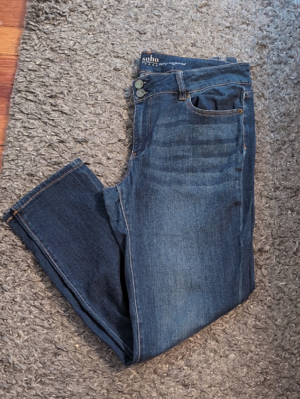 Soho Mid to Dark Wash Stretch Skinny Jeans - Denim Blue